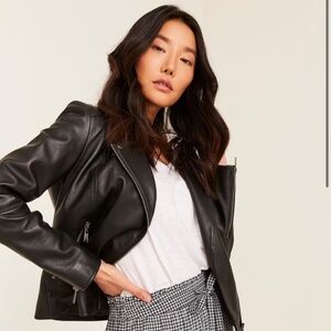 Fat Face Leather Biker Jacket